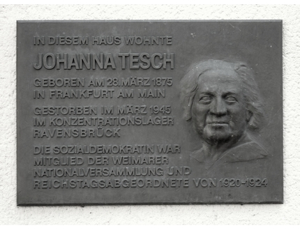 Gedenktafel für Johanna Tesch