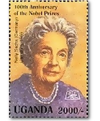 Briefmarke aus Uganda: 100 Jahre Nobelpreis – Nelly Sachs Literatur 1966