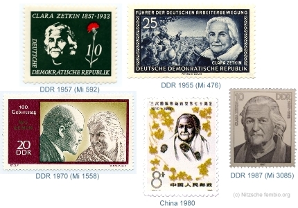 Clara Zetkin auf Briefmarken