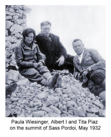 Paula Wiesinger mit Albert I. und Tita Piaz